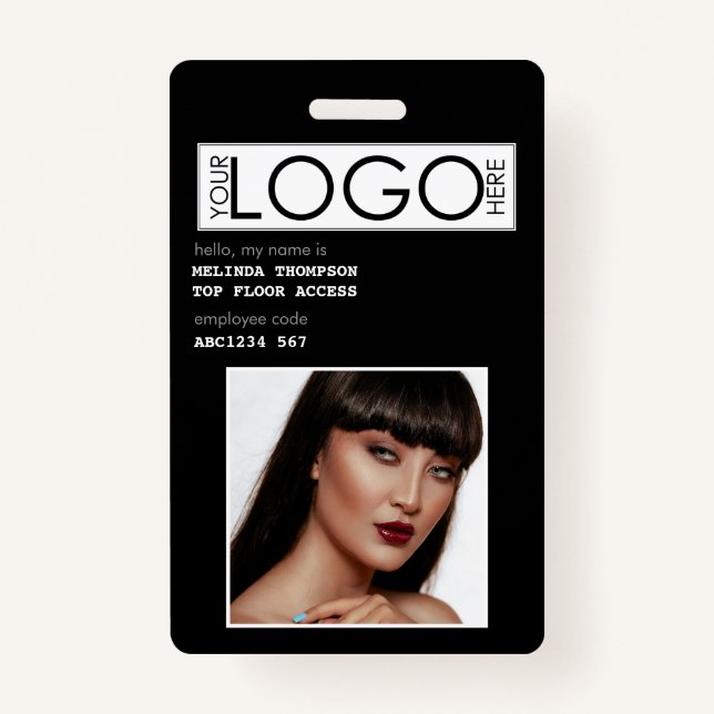 Employee ID Photo Company Identification  ID Badge (Front)