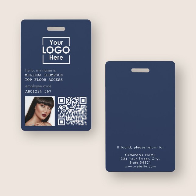 Employee ID Photo Company Identification QR Code ID Badge (Employee ID Photo Company Identification QR Code Badge)