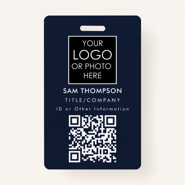 Employee ID Photo  Company Security Badge QR Code ID Badge (Front)