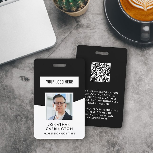 Employee ID Photo Logo QR Code Badge (Creator Uploaded)