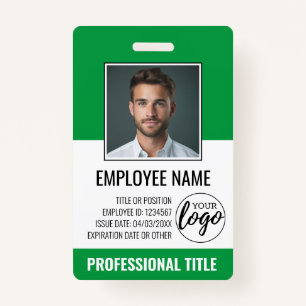 Employee ID - Photo, Logo, Title - Custom Plastic ID Badge
