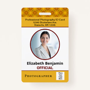 Employee ID Photo Name Custom Logo Bar Code ID Badge