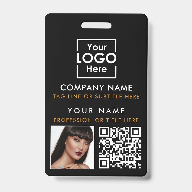 Employee ID Photo QR Code Custom ID Printing Badge (Front)