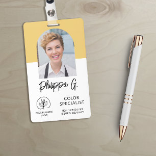 Employee ID Soft Yellow with Photo & Logo Badge