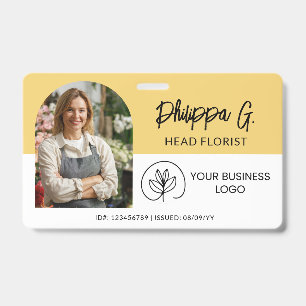 Employee ID Soft Yellow with Photo & Logo Badge