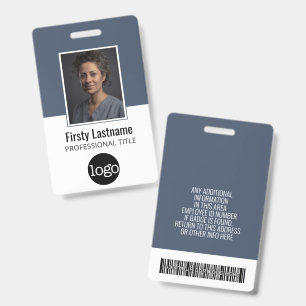 Employee ID with Photo, Bar Code, Logo, Name Badge
