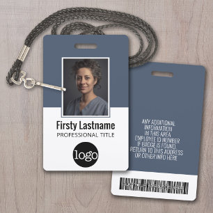 Employee ID with Photo, Bar Code, Logo, Name Badge