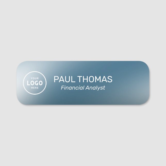 Employee Job Title Modern Professional Magnetic  Name Tag (Front)