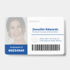 Employee large photo ID and barcode dark blue