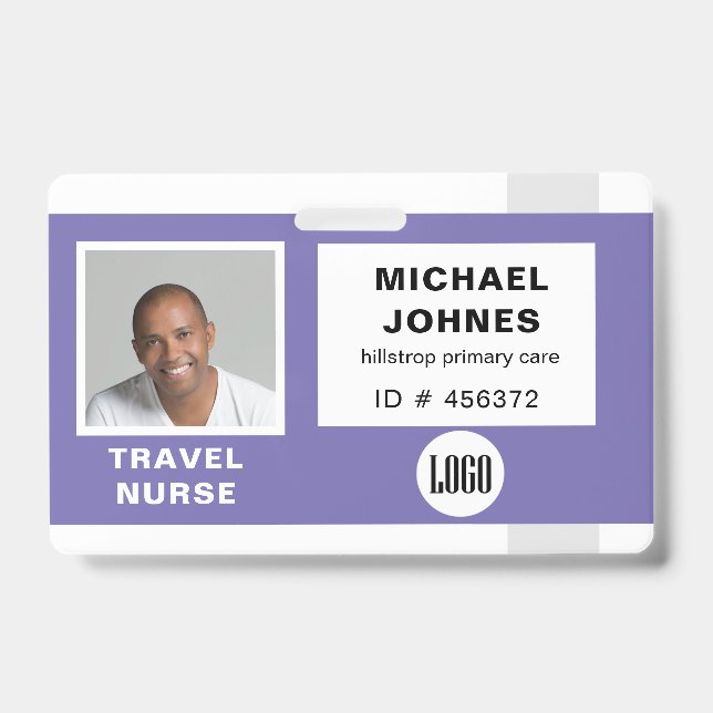 Employee Logo And Photo Name Tag ID Badge (Front)