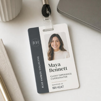Employee Logo Badge Professional Company ID Grey