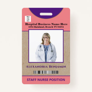 Employee Logo Bar Code Logo Photo Name ID Card ID Badge