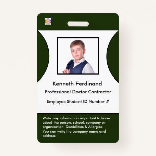 Employee Logo Id Identification Name Tag Badge ID Badge