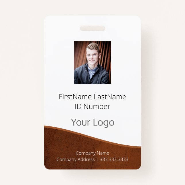 Employee Logo Photo ID Bar Code Name ID Badge (Front)