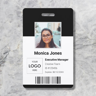 Employee Logo Photo ID Black Badge
