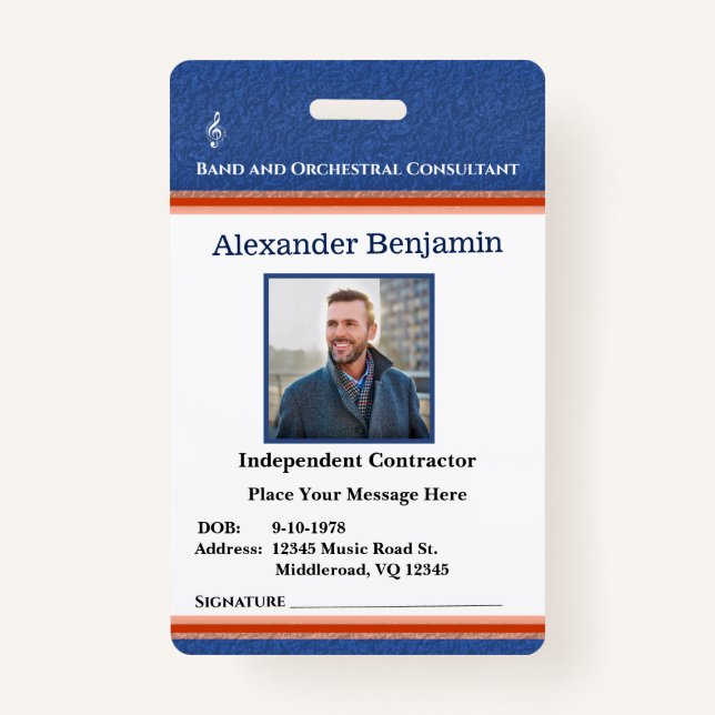 Employee Logo Photo ID Name Custom ID Badge (Front)