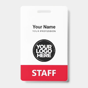 Employee Logo Staff Tag Front and Back The Same ID Badge