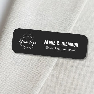 Employee Magnetic Custom Business logo Black Name Tag