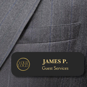 Employee Magnetic Safety Pin Gold Custom Logo Name Tag