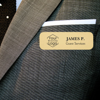 Employee Magnetic Safety Pin Gold Custom Logo  Name Tag