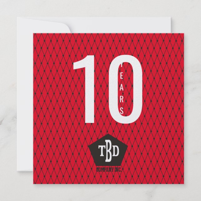 Employee milestone anniversary 10 years gift invitation (Front)