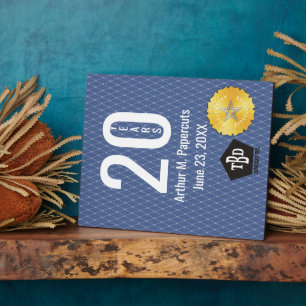 Employee milestone anniversary 20 years plaque