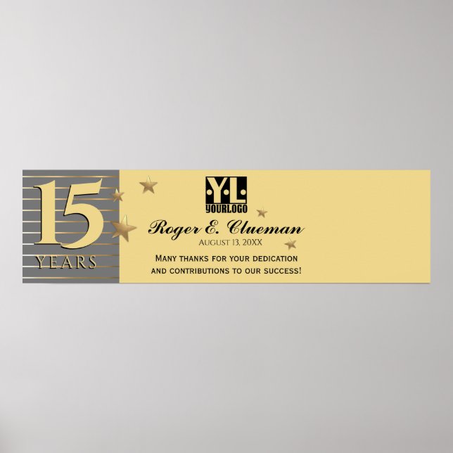 Employee milestone anniversary signing banner poster (Front)