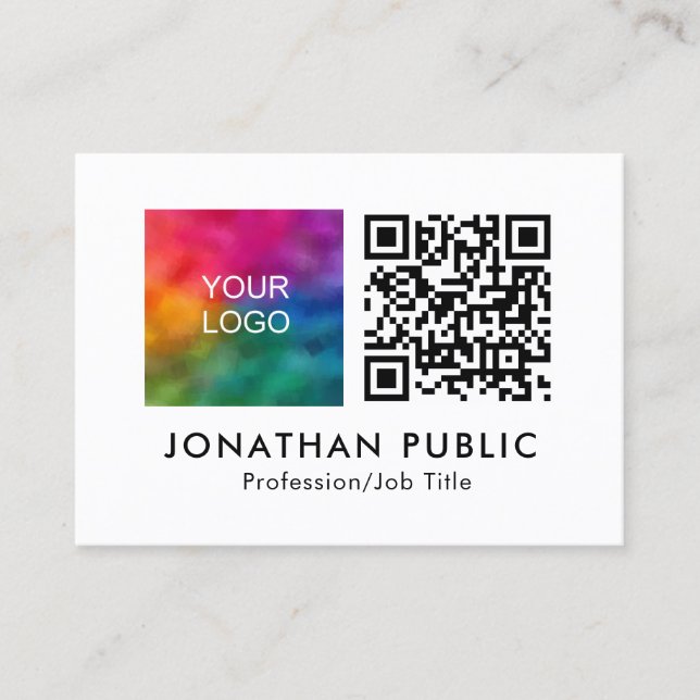 Employee Name And Title QR Code Company Logo Here Calling Card (Front)