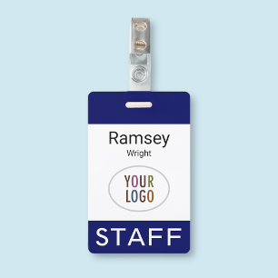 Employee Name Badge Custom Business Logo Staff Tag ID Badge