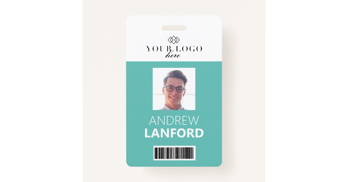 Employee Name Badge Custom Logo and Color ID Badge Zazzle