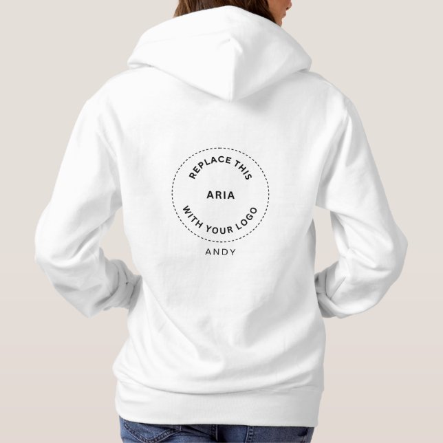 Employee Name Business Logo Front Back HoodIie Hoodie (Back)