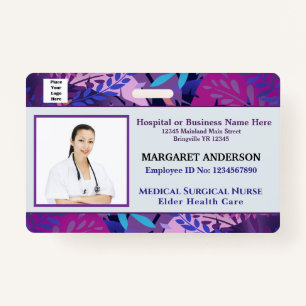 Employee Name Logo Photo Hospital ID Custom ID Badge
