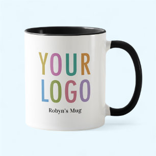 Employee Name Mug Custom Logo Black Inner Two Tone