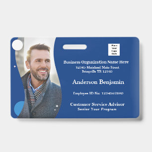 Employee Name Photo Bar Code ID Card Badge