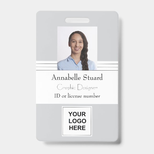 Employee Name Photo Security ID Badge (Front)