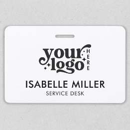 Employee Name Staff ID Minimalist Company Logo ID Badge