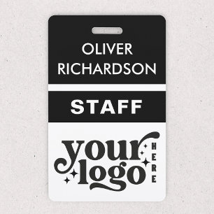 Employee Name Tag Custom Business Logo Staff Event ID Badge