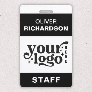 Employee Name Tag Custom Business Logo Staff ID Badge