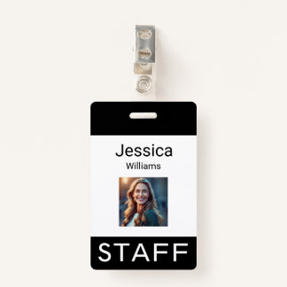 Employee name tags, personal company logos, person ID badge
