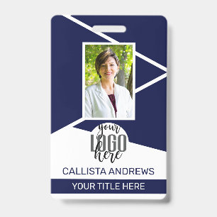 Employee Name Title Barcode Logo Navy Geo ID Badge
