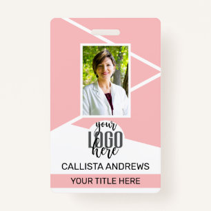 Employee Name Title Barcode Logo Pink Geo ID ID Badge