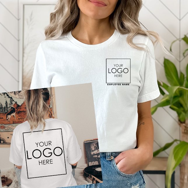 Employee Name Upload Your Logo Company Pocket T-Shirt (Creator Uploaded)