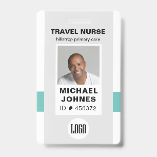 employee nurse photo and logo name badge ID badge