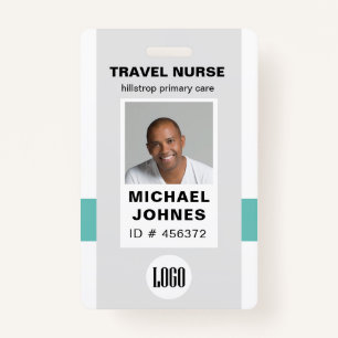 employee nurse photo and logo name badge ID badge