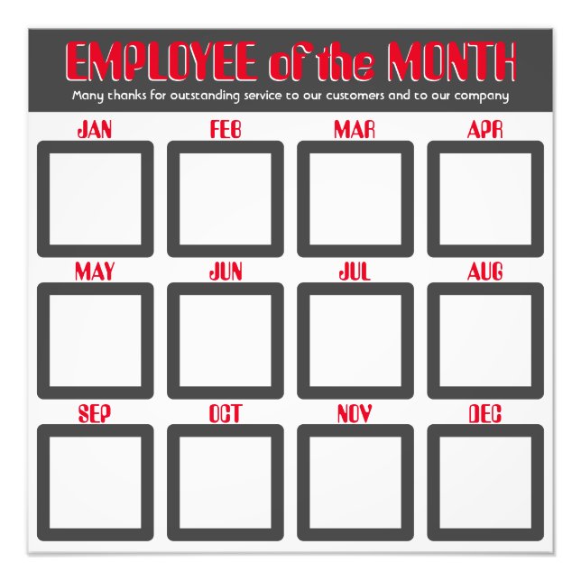 Employee of the month 4x4 photos office display photo print (Front)