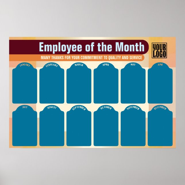 employee of the month 4x6 photo recognition displa poster (Front)
