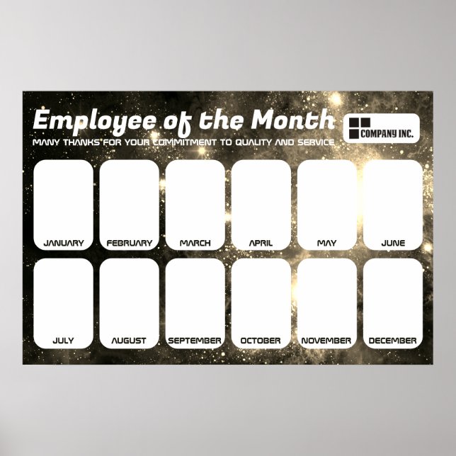 employee of the month 4x6 photo recognition displa poster (Front)