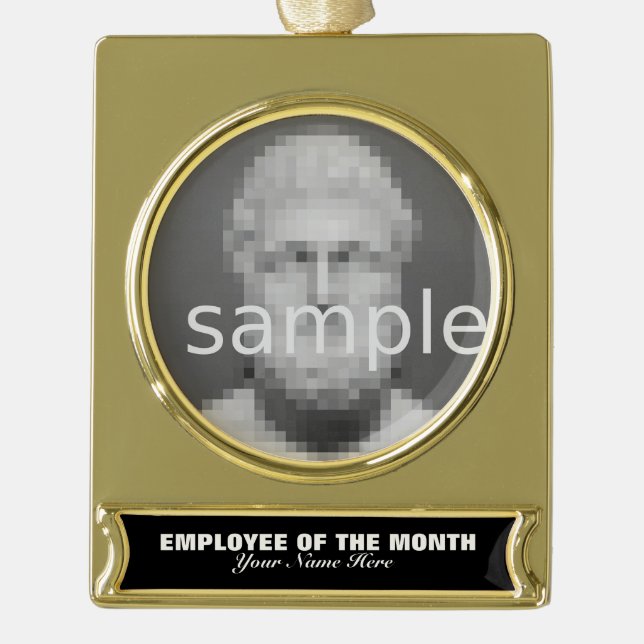 Employee of the month appreciation photo ornament (Front)