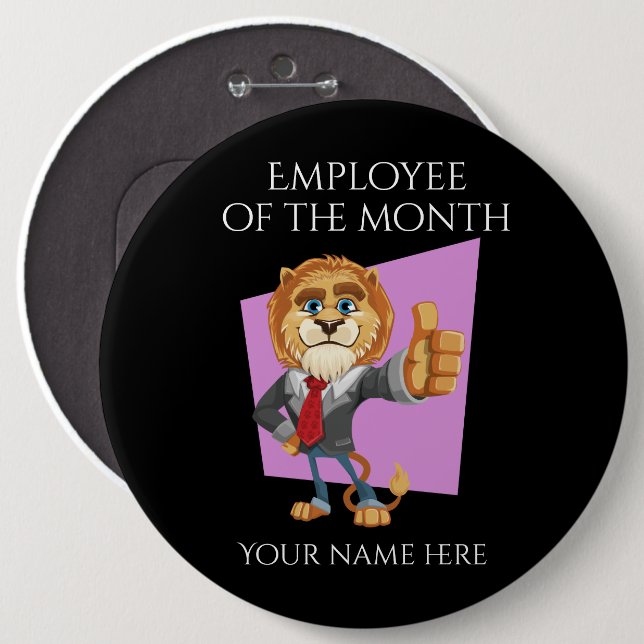 Employee Of The Month Badge Round Button (Front & Back)