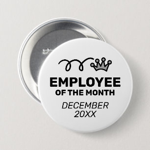 Employee of the month button with crown